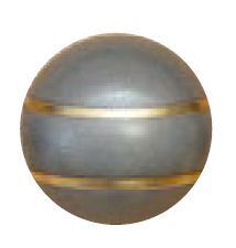 Jakele-Kammergriffkugel-Stainless-Look-mit-2-goldfarbenen-Faeden Jakele Kammergriffkugel Stainless-Look, mit 2-goldfarbenen Fäden
