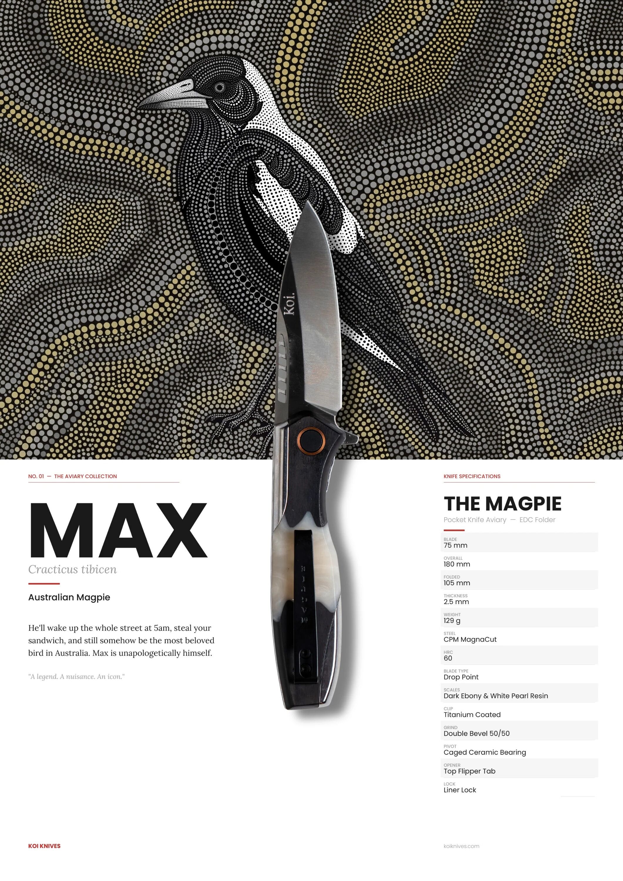Koi Knives "Max" the Magpie